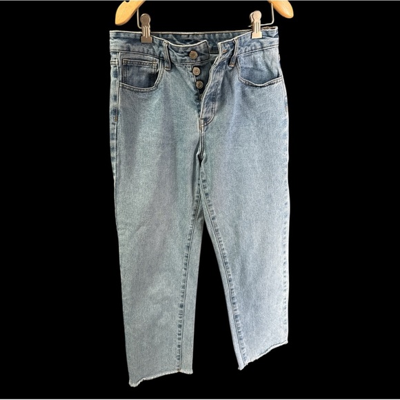 John Galt California Button Fly Ankle Jeans Size L Raw Hem - Picture 1 of 9